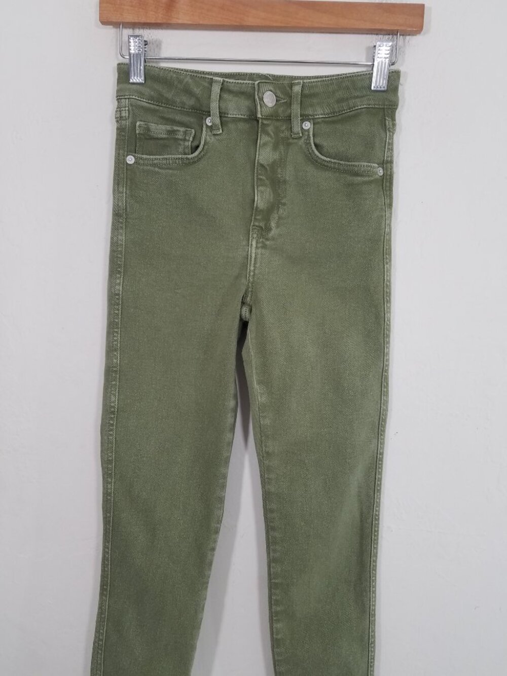 We The Free People Skinny Jeans Stretch Green Size 26 - Picture 2 of 5